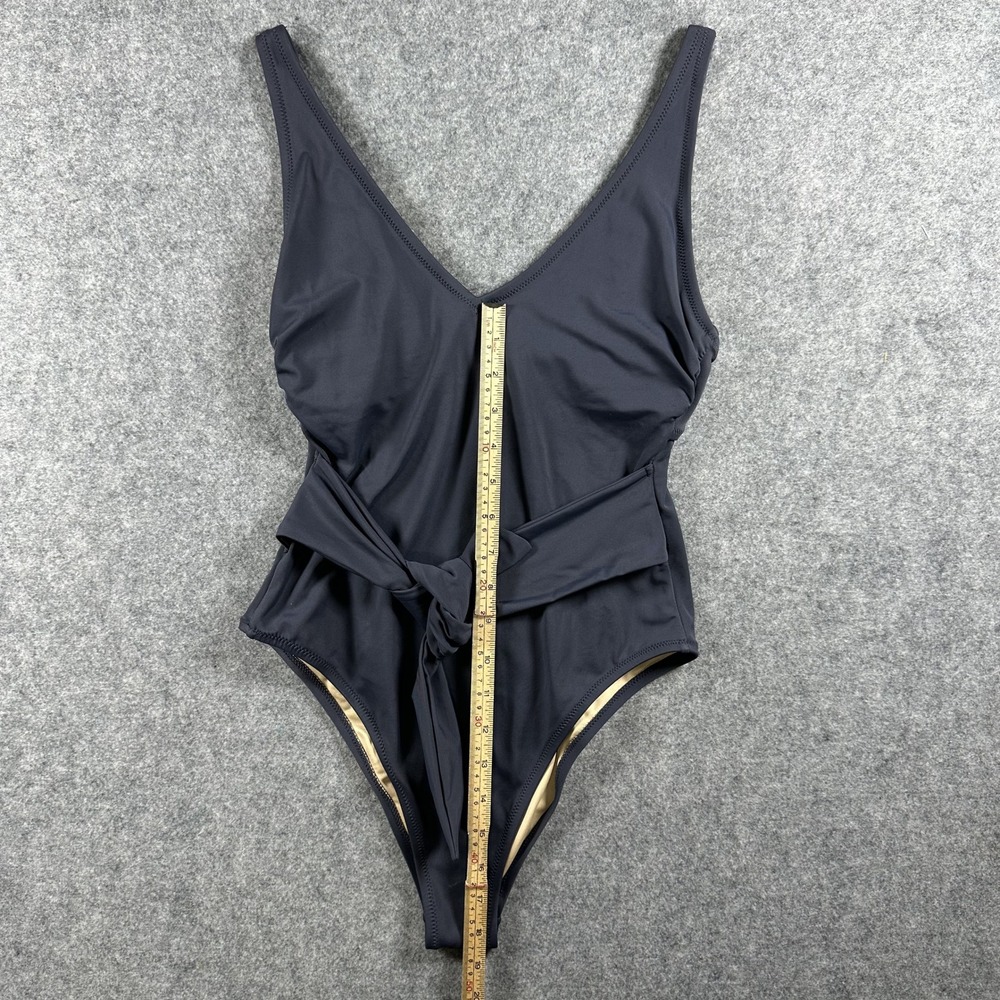 Shade & Shore Tie-Front One Piece Swimsuit Small Black Cutout Back - Picture 6 of 8